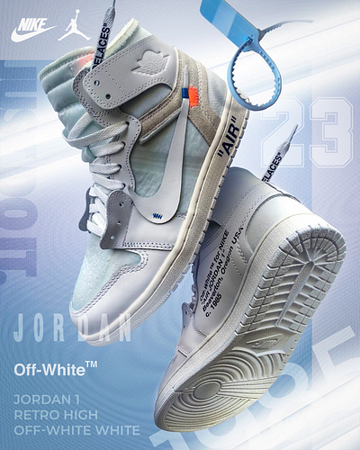 Nike Air Jordan Jordan 1 Retro High Off-White Poster airjordan design graphic design graphicdesigning nike poster posterdesign