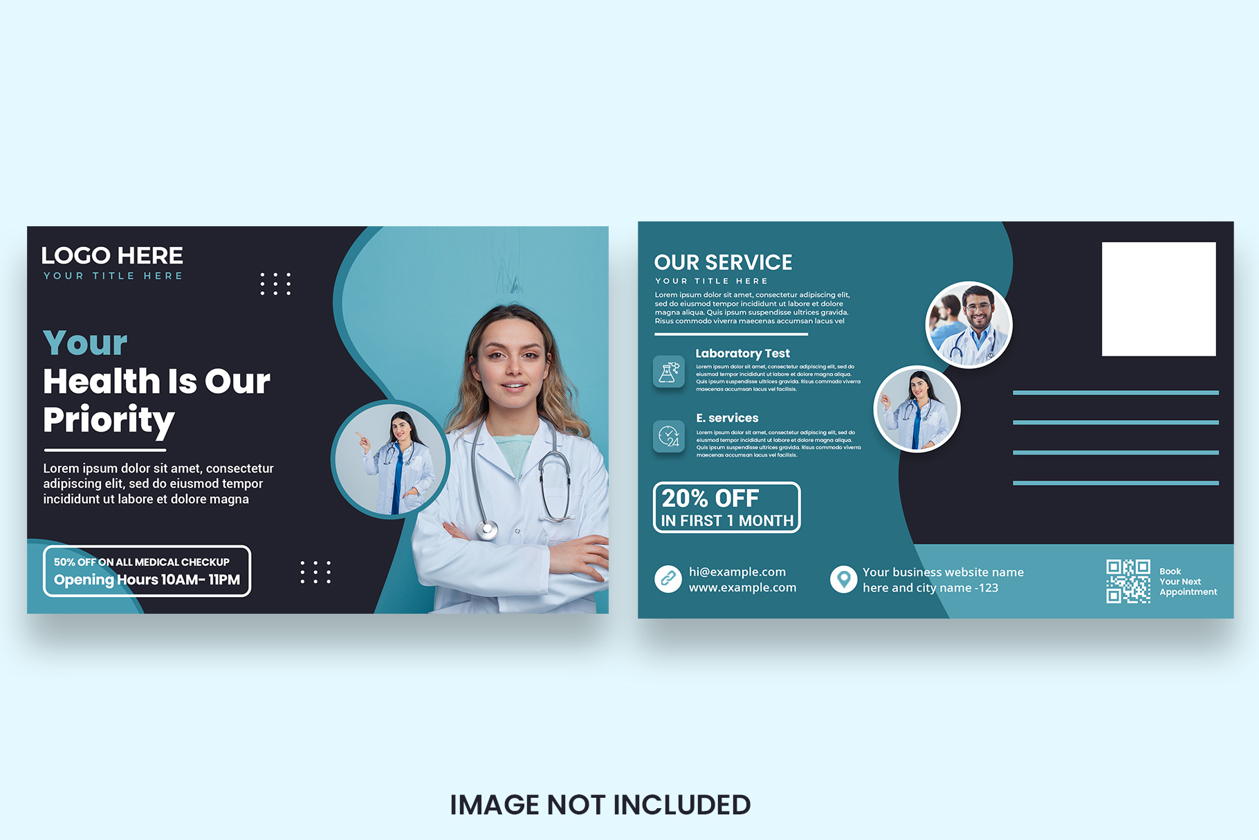Medical Healthcare Postcard Template card design healthcare healthcare card healthcare postcard medical medical postcard medical poster post card post card design postcard postcard design postcard template print design