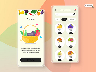 Fruits App Design 3d animation art branding digitaldesign ecommerce flatdesign graphic design grocery app illustration innovationsync logo mobile motion graphics nft product design shopify typography ui webdesign