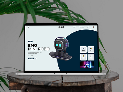 Emo the mini robo UI design animation branding design typography ui ux