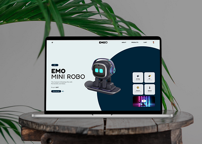 Emo the mini robo UI design animation branding design typography ui ux