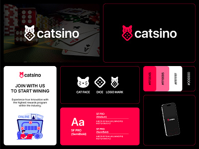 catsino - Logo Design Concept abstract brand identity branding casino cat concept creative design designer portfolio dice face gamble game games logo logo designer modern pet play unique