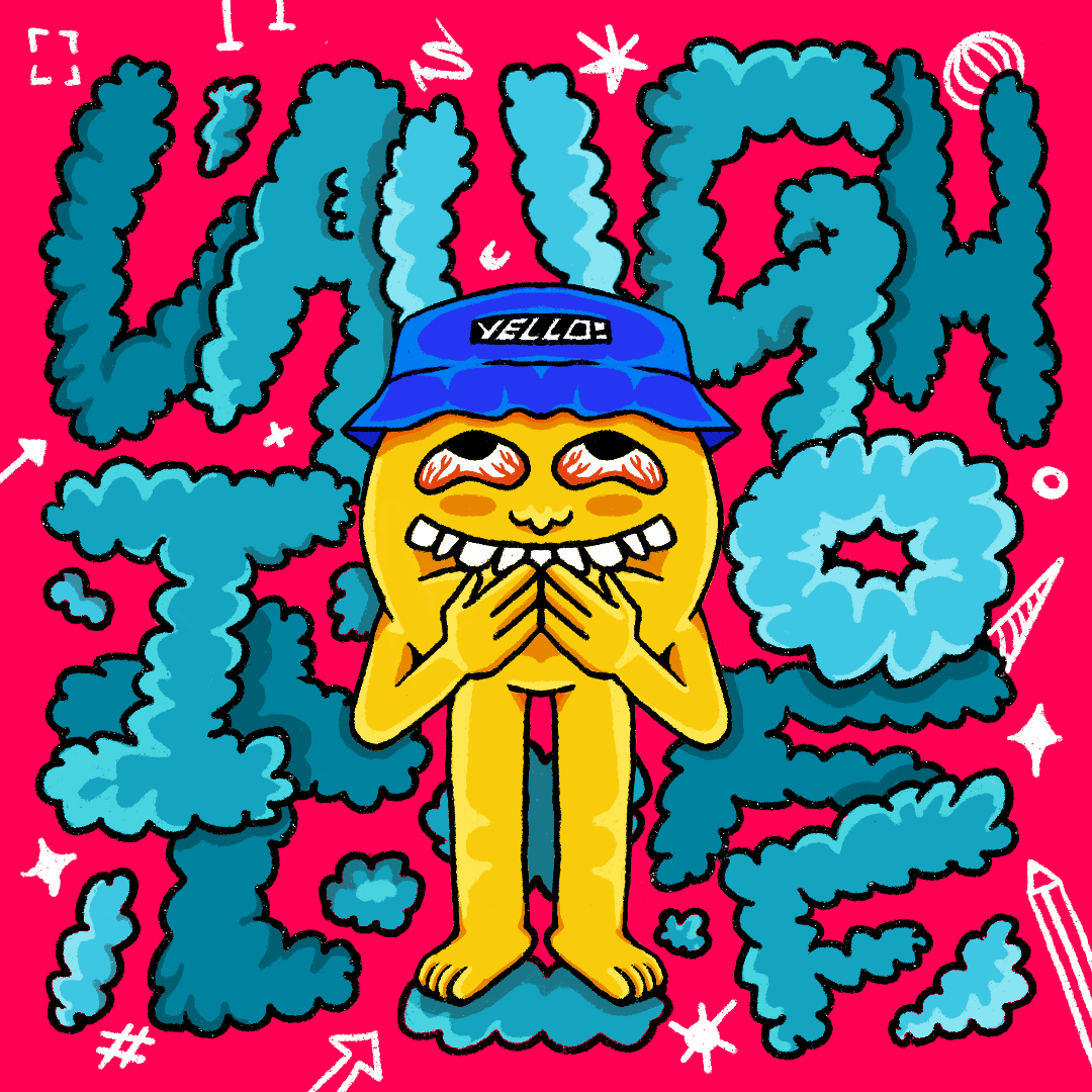 'Laugh It Off' Doodle Illustration art character design digital art doodle drawing emoji graphic illustration laugh laughing malaysian poster smoky yello