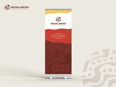 Palyku-Jartayi Aboriginal Corporation pull-up banner aboriginal australia branding design graphic design indigenous logo pilbara poster print design pull up banner rock pattern signage