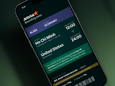 Mobile boarding pass detail boarding pass design mobile app screen uiux
