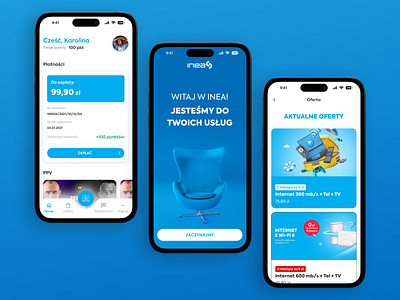 INEA app app design application blue design e commerce inea internet provider onboarding sales service telecom ui ux