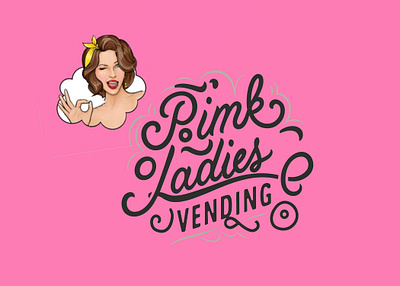 pink ladies vending 3d artisticexpression beautiful card branding design graphic design illustration logo pink pink ladies vending vector vending