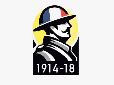 FRANCE - COMMEMORATIVE 1914 1918 branding commemorative design france french graphic design icon identity illustration logo marks peace soldat soldier symbol ui warrior wars