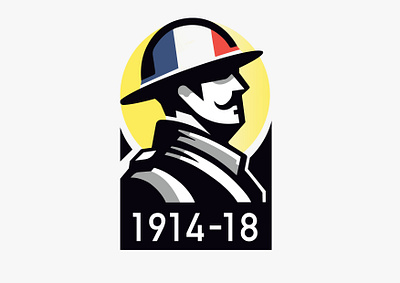 FRANCE - COMMEMORATIVE 1914 1918 branding commemorative design france french graphic design icon identity illustration logo marks peace soldat soldier symbol ui warrior wars