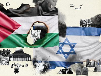 Israel and Palestine: 3,000 years of tension collage collageart collageartist collageillustration design digitalcollage editorial editorialcollage editorialdesign editorialillustration graphicdesign illustration montage photomontage