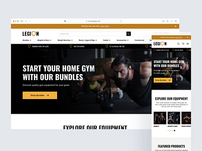 Legion - Website Design branding design gym gym equipment landingpage mobile modern ui ux web design website