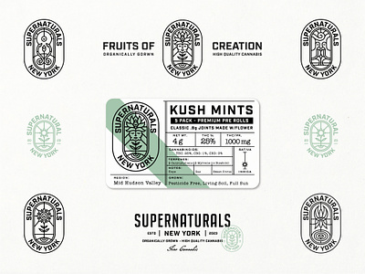 Supernaturals - New York brand identity branding graphic design lineart logo logo lockup marijuana sacred vector