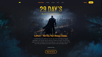 Daily Ui 35 | Landing page 35 batman dailyui dark game landingpage lp