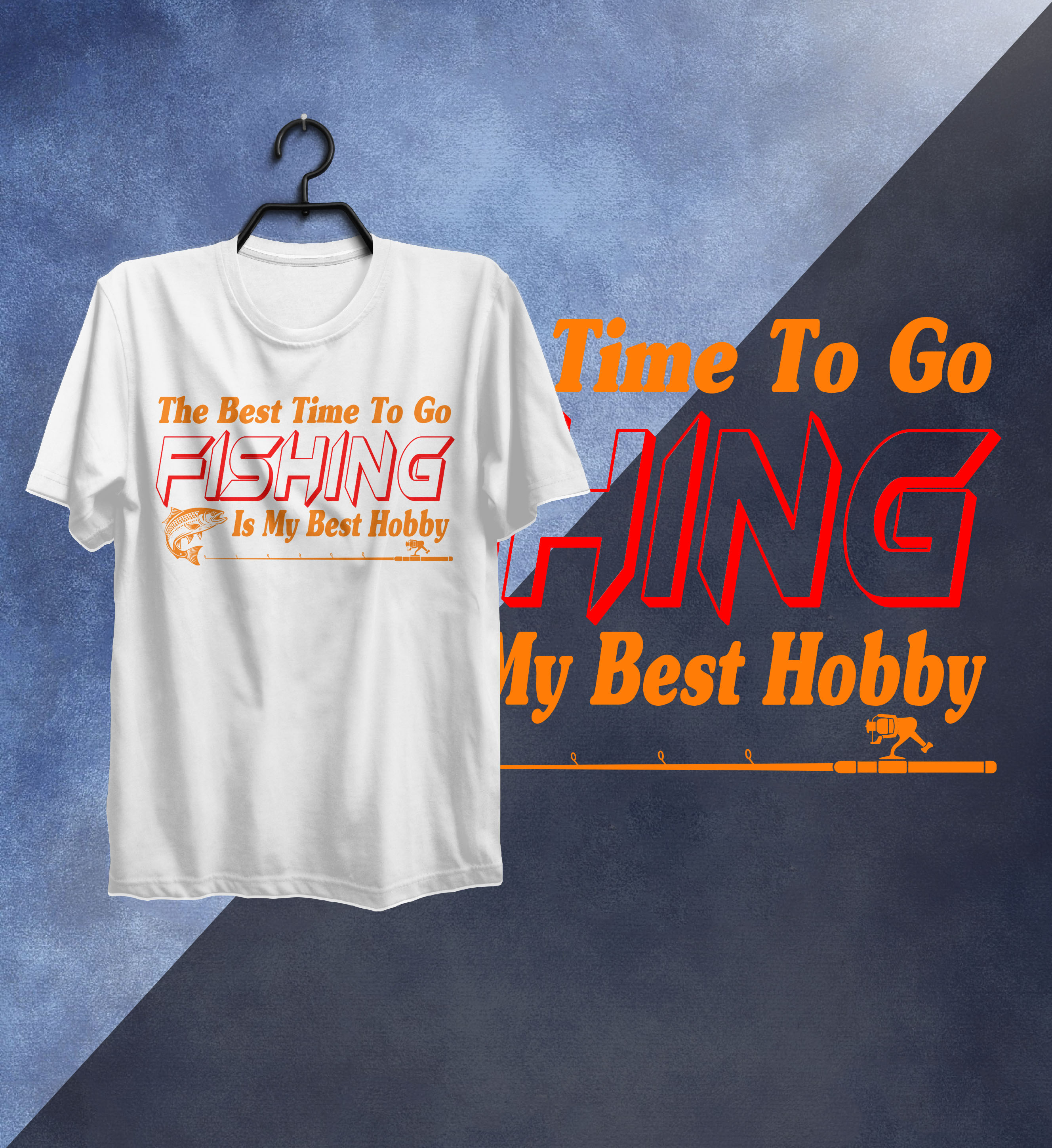 The Best Time To Go Fishing Typography T-shirt Design by N H