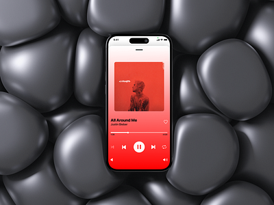 DailyUI #009 - Music Player dailyui design figma ios iphone music player red ui ux