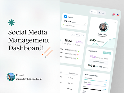 Dashboard for Social Media Management! branding dashboard dashboard design design management orix saas sajon social media social media deashboard ui ux web app