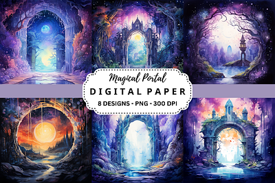 Watercolor Magical Portal Background tumbler wrap