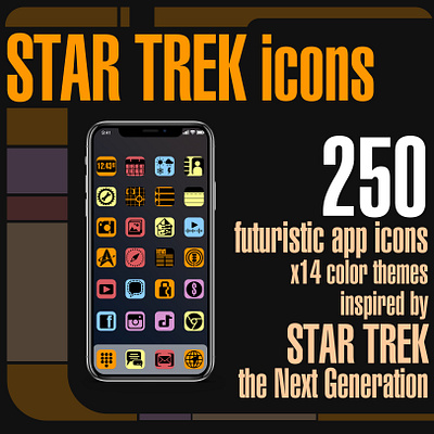 Star Trek icons (LCARS) design graphic design icon icons logo sci fi science fiction sf smartphone star trek television trek tv ui