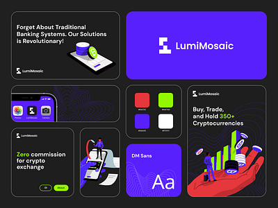 LumiMosaic branding branding crypto design figma graphic design illustration logo marketing nft ui