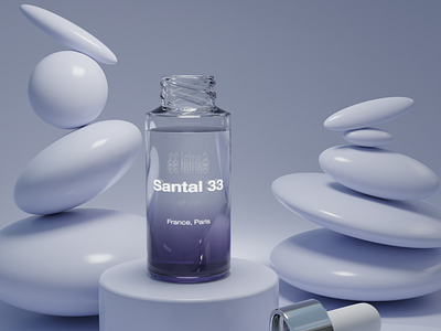 Serum in 3D Blender blender blender3d blendercosmetics illustration3d santal33 serum3d