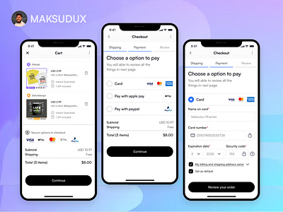 Checkout page mobile UI Design cart checkout ui checkout page mobile ui design checkout page ui digital product order page etsy product checkout page mobile ui order page ui ui design uiux user interface design ux design