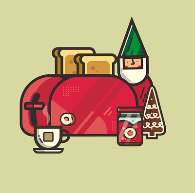 Christmas toaster coffe cup gingerbread gnome merrychristmas toaster
