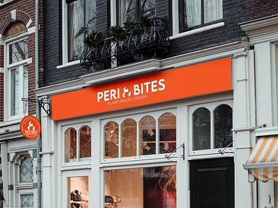 Shop Front design for Peri Bites Restaurant in UK branding business flyer graphic design illustator logo poster vector