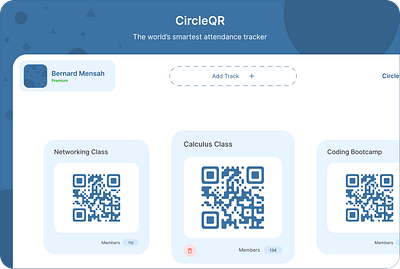 CircleQR: The world's smartest attendance tracker! attendance design minimal qr qrcode tracking ui web