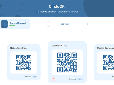 CircleQR: The world's smartest attendance tracker! attendance design minimal qr qrcode tracking ui web