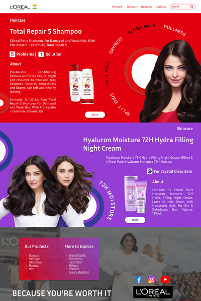 A Redesigning of Loreal Paris Ind Landing Page. design typography ui ux