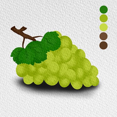 Grapes painting brown cartoon colors draw drawing element fruits grapes graphic graphic design green icon illustratior paint painting tone