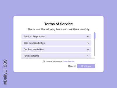DailyUI 089 - Agree to terms graphic design ui