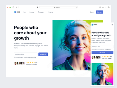 Header UI - landing page design ai colorfull company design header hr illustration landing landingpage management mobile responsive startup ui uidesign ux web webdesign website