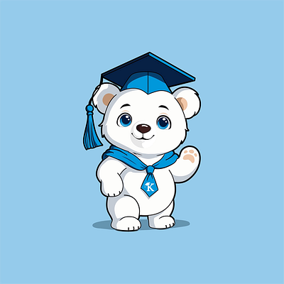 Koala graduates from college graphic design illustration logo