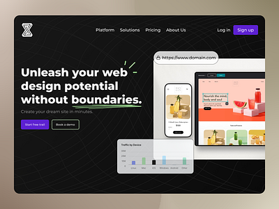 ZEDEX - Website builder Landing page branding design designer figma graphic design landing typography ui uiux ux uxui web webdesign