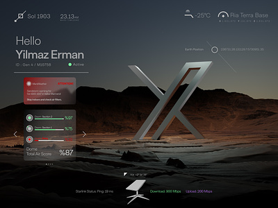 Mars X 2050 Dome Screen UI Design aircarft mars product design screen design space spacex ui