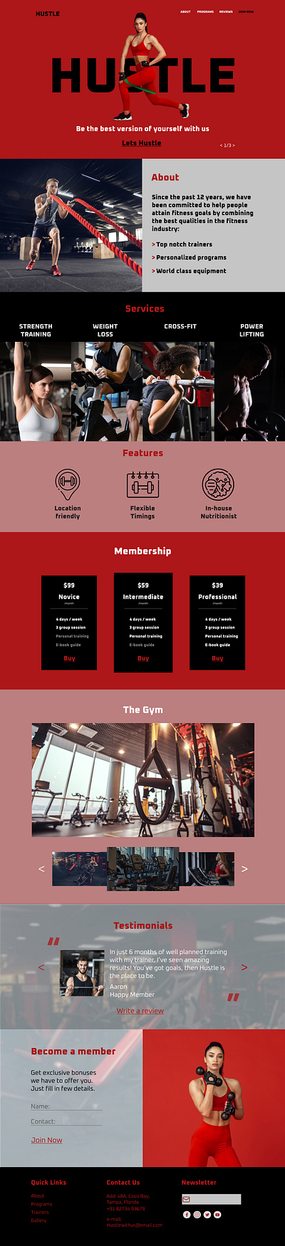 Website Design for a Gym branding graphic design motion graphics