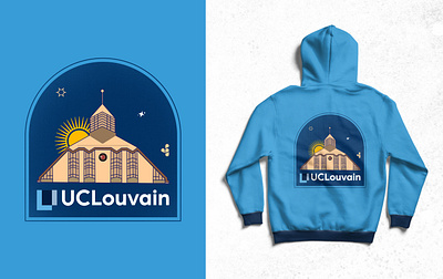 UCLouvain University Occasional Hoodie Design anime boy girl branding design graphic design hoodie design illustration logo student study uclouvain university winter