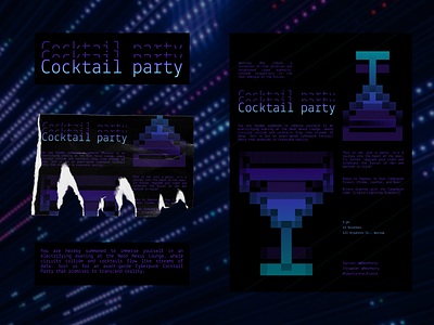 Cocktail party. Cyberpunk style cocktail party cyberpunk darkmodedesign design graphic design illustration invitation card logo party style ui ux