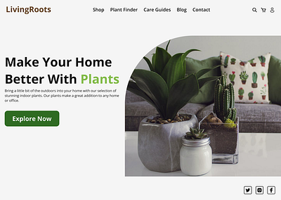 LivingRoots - Indoor Plant Shop Concept concept plants ui uidesign webdesign