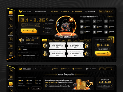Design of a personal account account bitcoin cabinet crypto dashboard finance investment project panel personal account profil statistics token webdesign