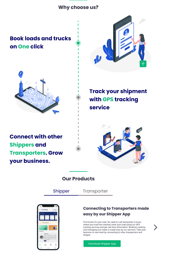 Screens for a tool for transporter and shipper to ship loads by Ishaan ...