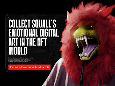 SQUALL - nft collection design monster nft red ui ux webdesign website