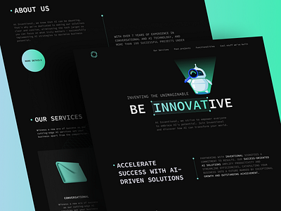 AI technology for business Landing page ai design landing ui ux