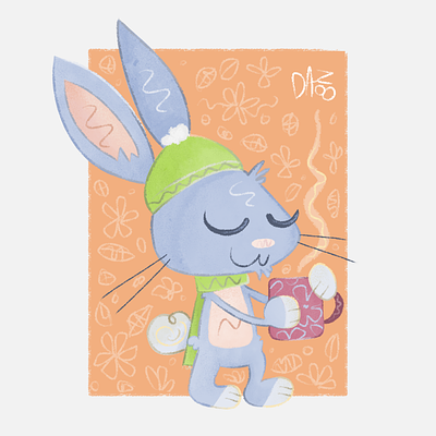 Easter bunny in climate change affinity designer animal illustration bunny bunny illustration cute illustration design easter bunny illustration raster vector