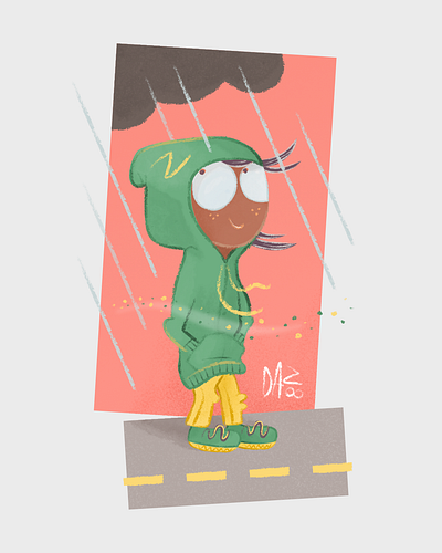 Under the rain affinity designer character design character illustration design illustration vector
