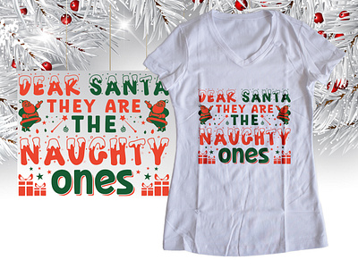 Dear Santa They Are The Naughty Ones T-Shirt Design christmas christmas day christmas fashion custom t shirt design merry christmas merry christmas t shirt design minimal t shirt design tee typography t shirt design