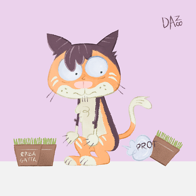 Cat with irritable bowel syndrome affinity designer animal illustration design illustration raster vector