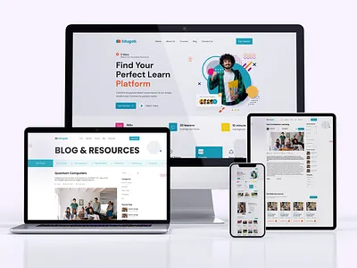 Education Web Landing Page Fully Responsive Design college course education online online education responsive school ui university ux