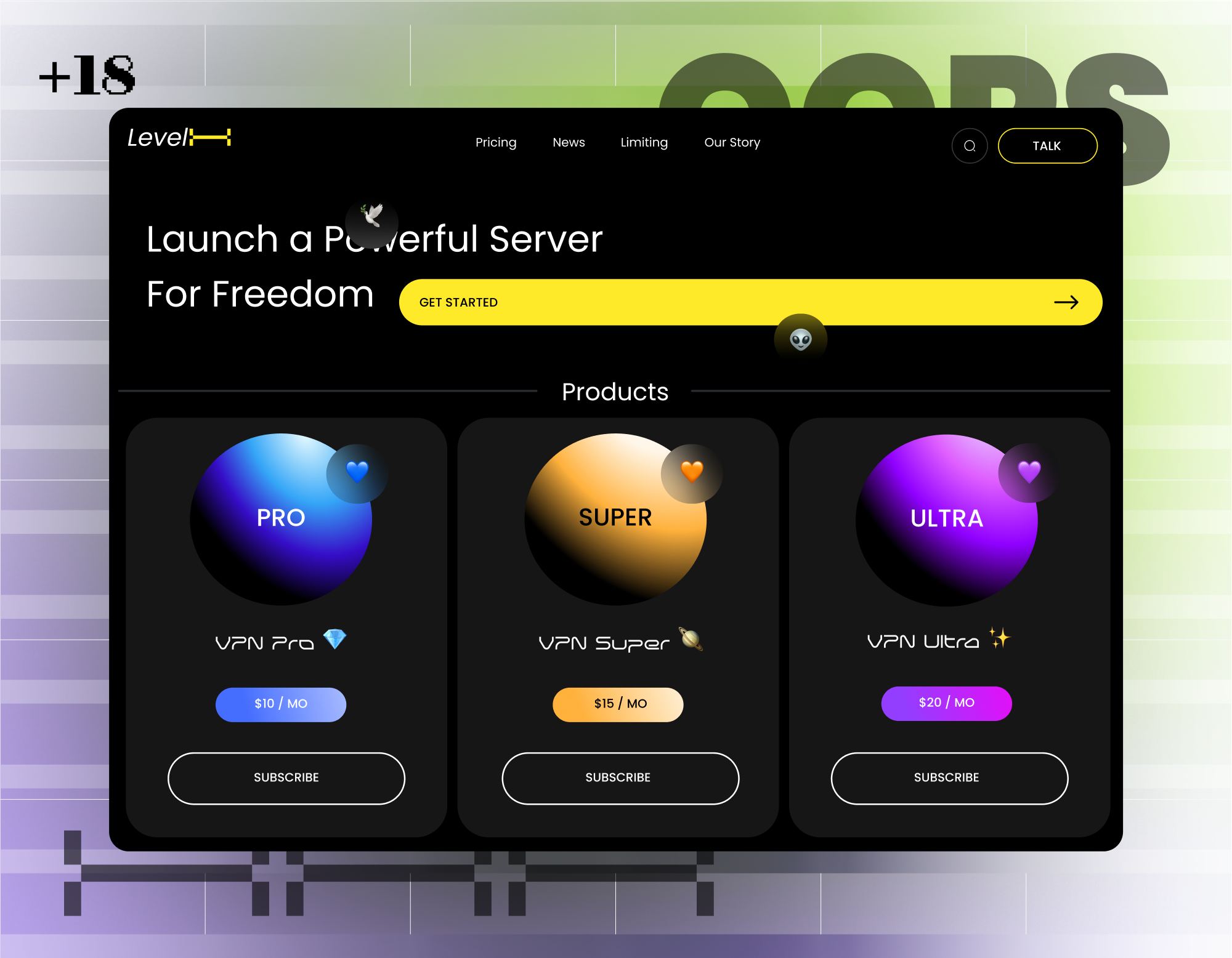 VPN Landing Page 🏹 dark mode design landing page login page product design server ui ux vpn vpn website website